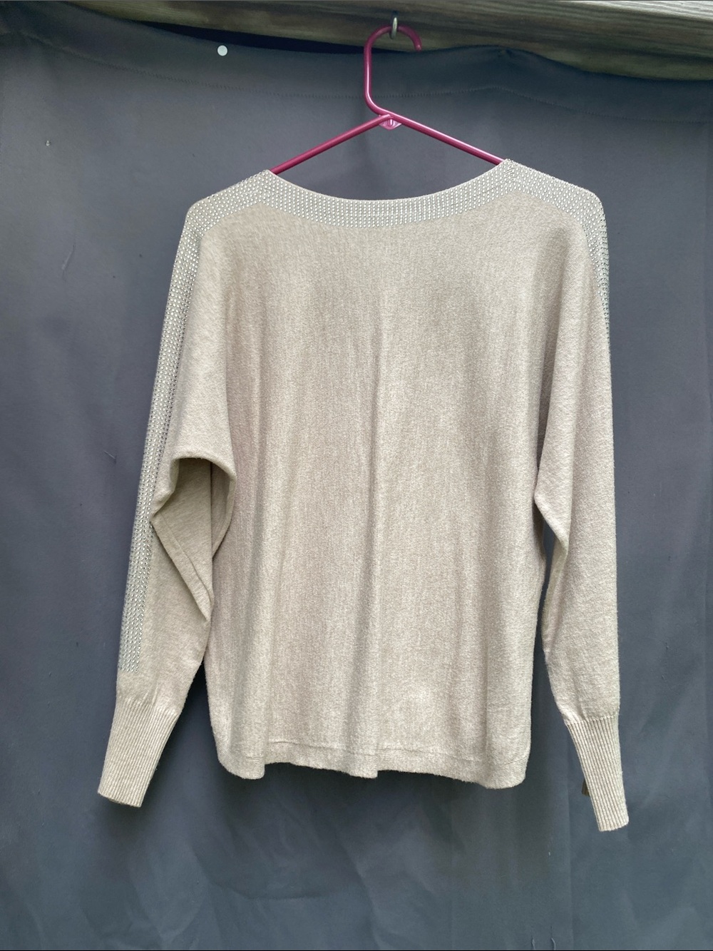 Women's Cream Crewneck Sweater with Subtle Textured Stitching